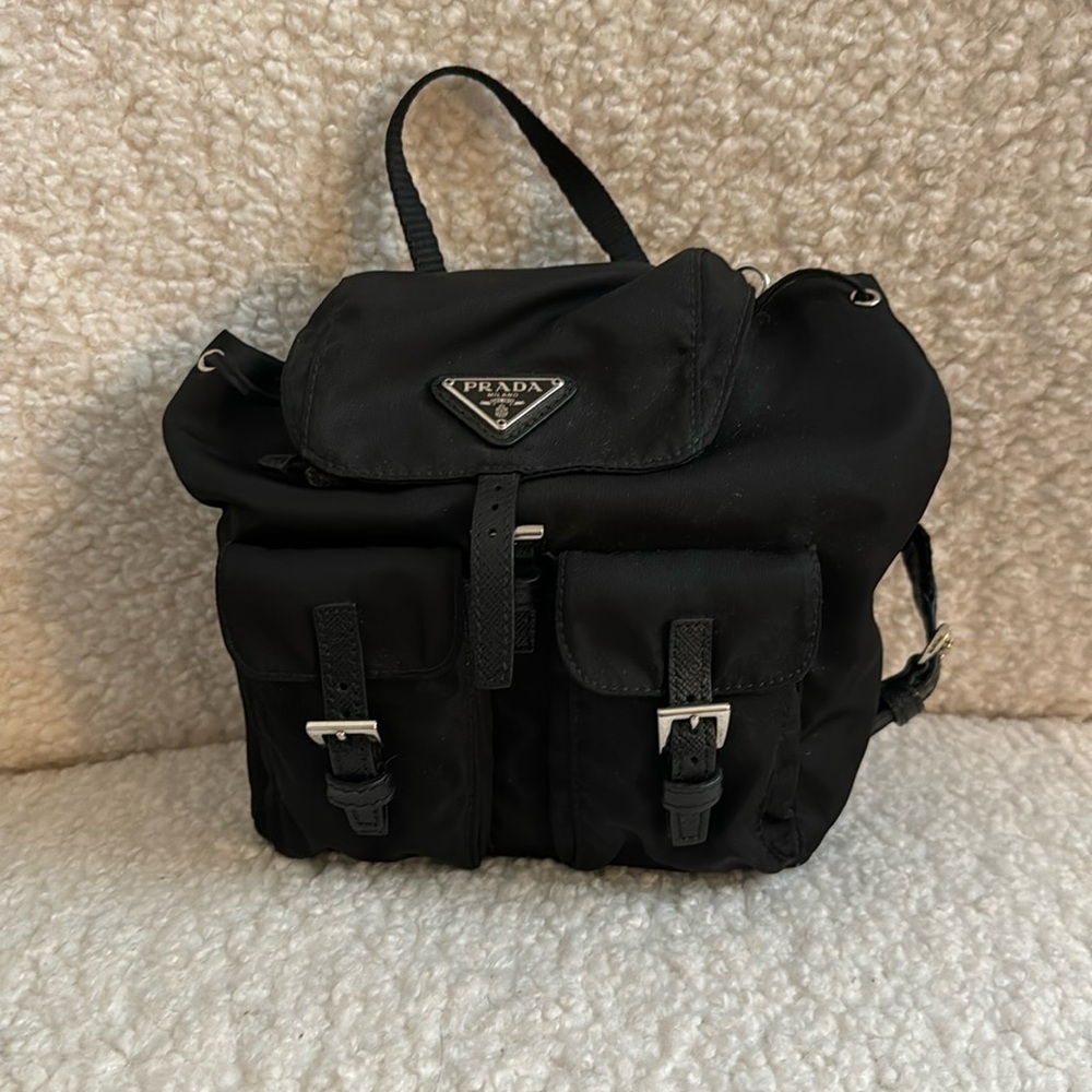 Prada Nylon Vela Mini Crossbody Backpack